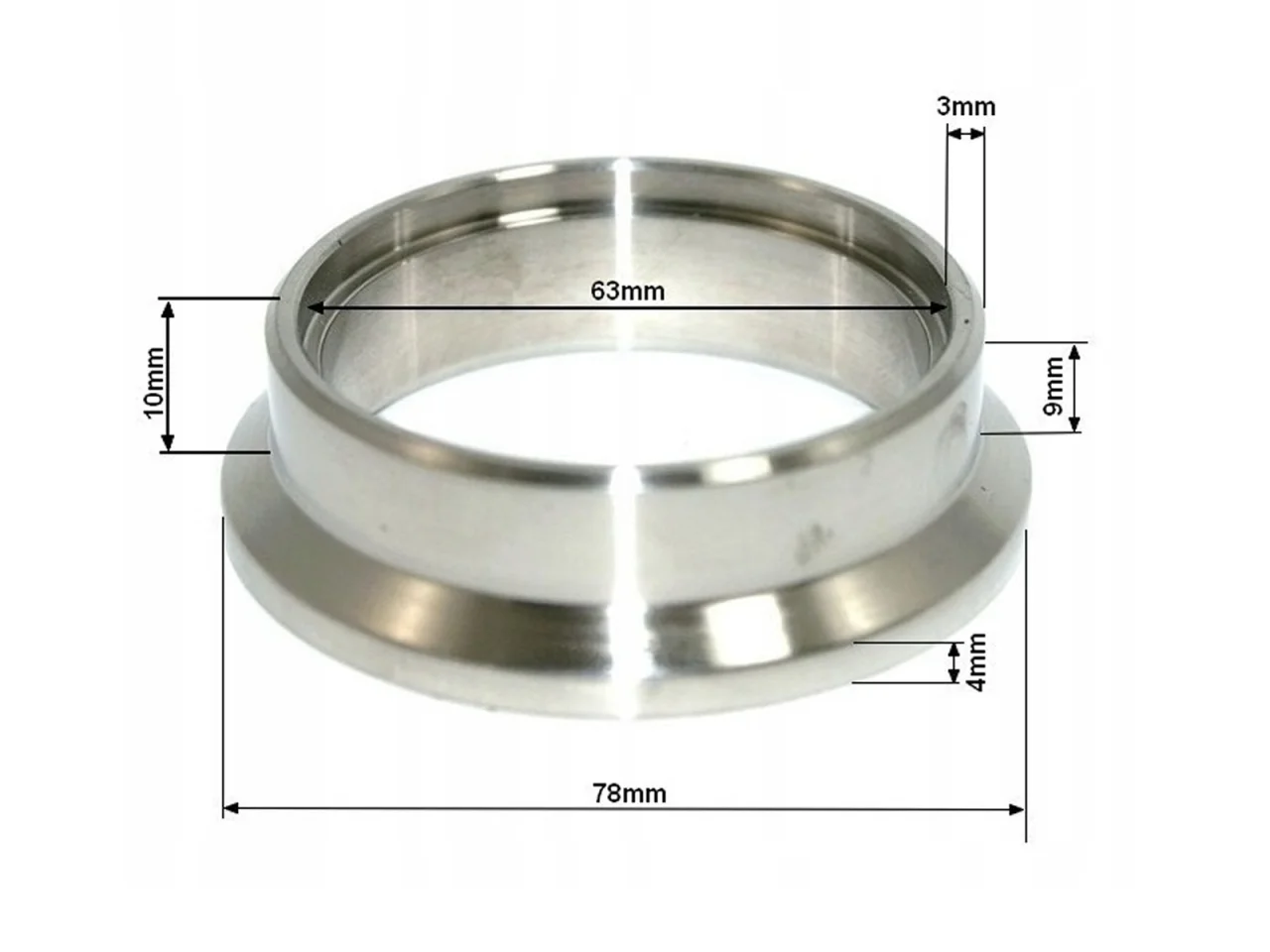 OBEJMA OPASKA V-BAND 2.5" 63mm z flanszą centrującą do rur wydechu — ujęcie 4