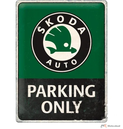 Tablica plakat 30 × 40 skoda parking only 23347