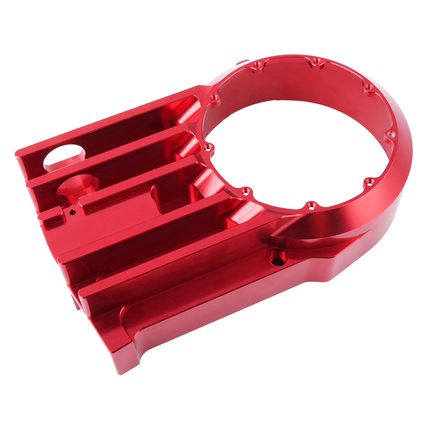 Pokrywa silnika prawa DPR Performance CNC Clear do Simson S51, SR50 — czerwona — ujęcie 3