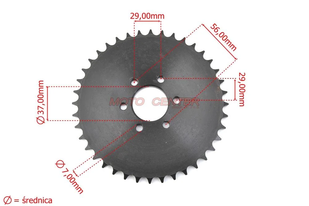 Zębatka tył 428 40Z 37 mm ATV200 (gwint) — ujęcie 2