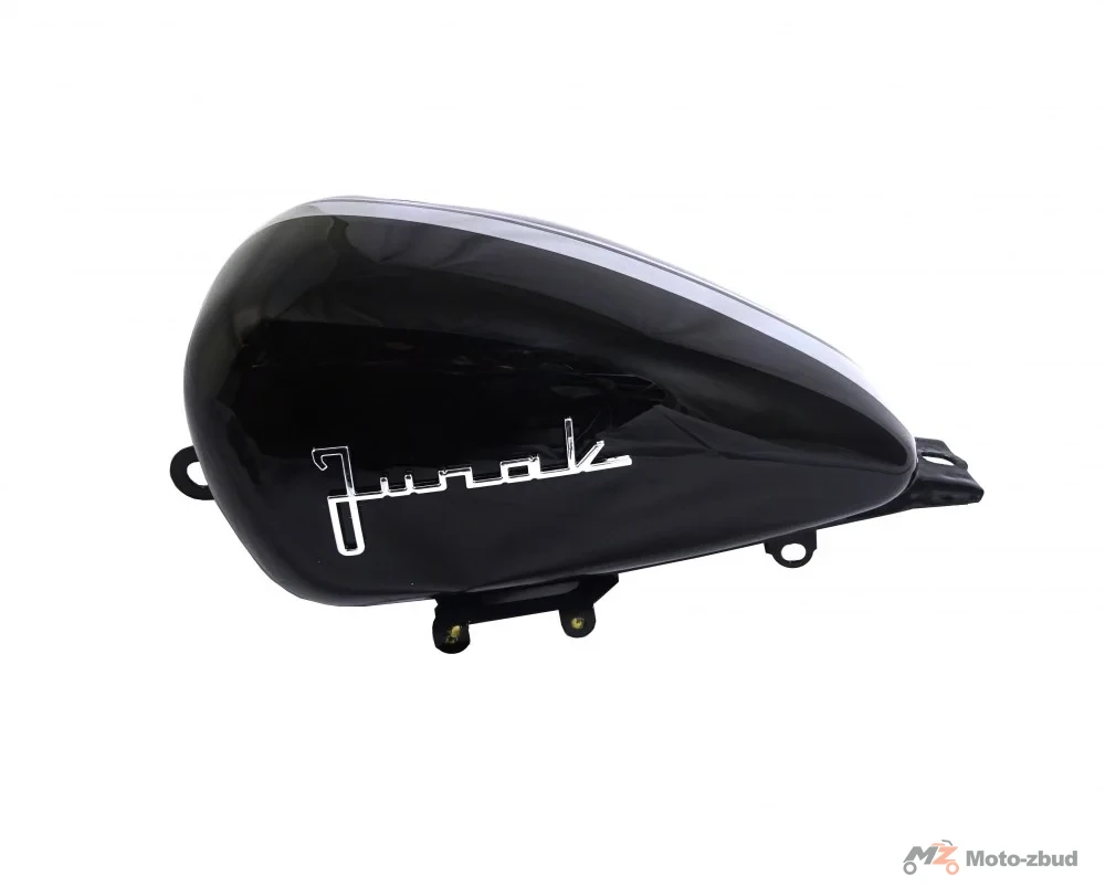 Junak M12 125 cm³ zbiornik paliwa czarny połysk (z paskami) (pompa 6 śrub) (z nalepką "Junak") — ujęcie 2