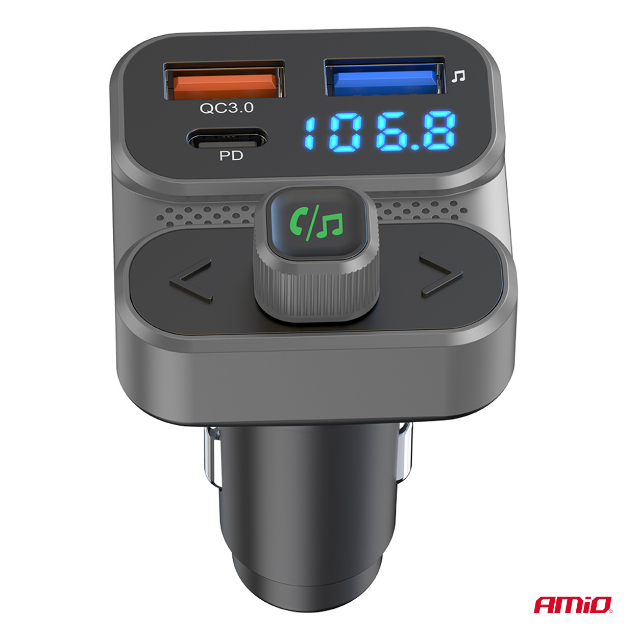 Transmiter samochodowy FM 2×USB-A 1×USB 12 V 24 V — ujęcie 5