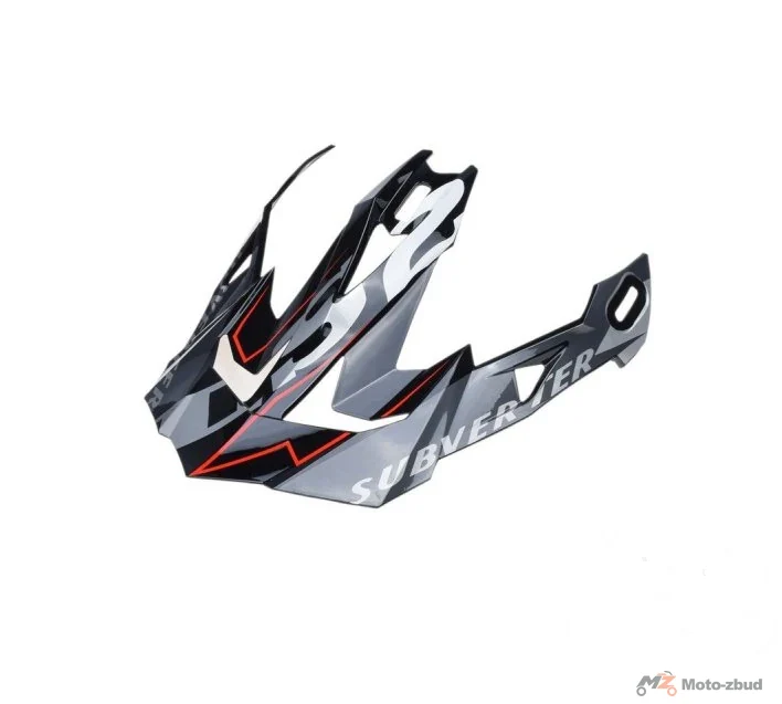 Daszek kasku MX700 arched black silver titanium