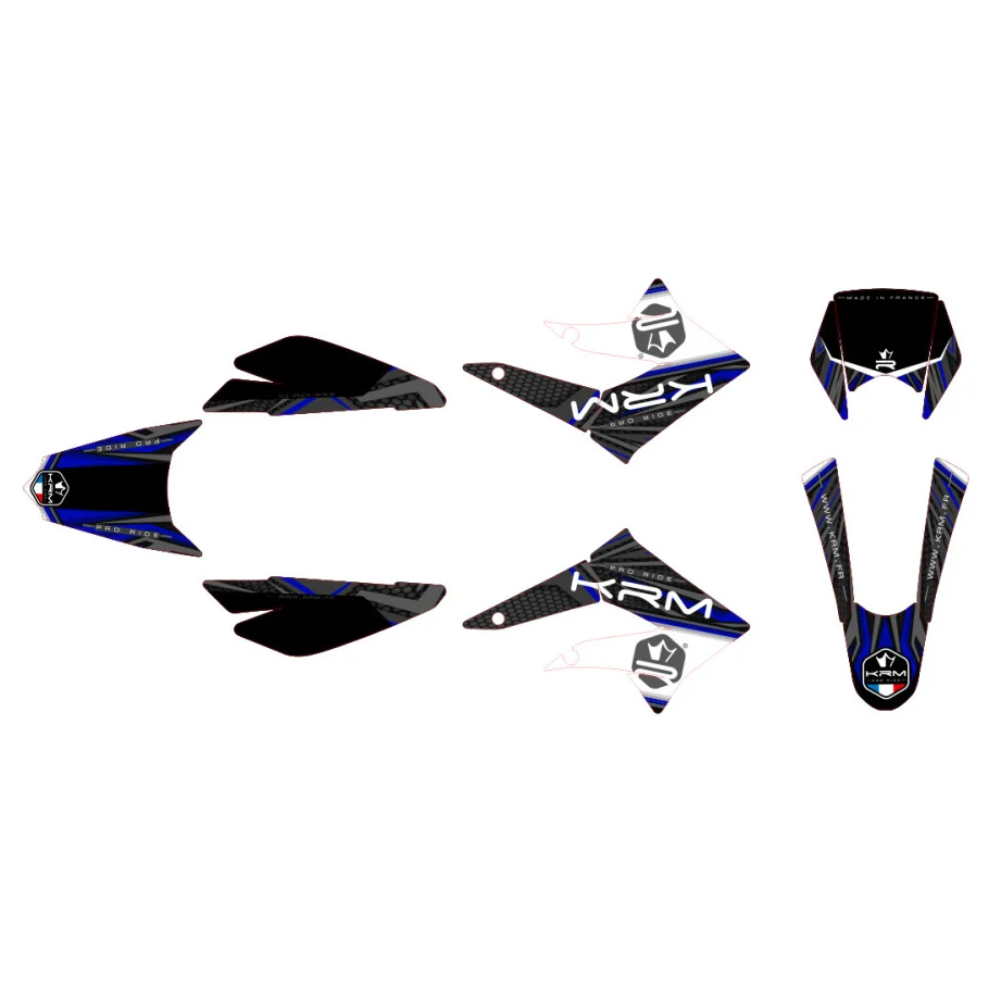 Naklejki / okleina KRM Pro Ride czarno niebieska Derbi DRD x-treme / Gilera sm 2011-2017 r. kpl. — ujęcie 1