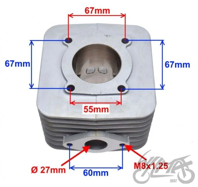 Cylinder ceramiczny do Piaggio 125 2T, oznaczenie 55,00 — AYC34015 — ujęcie 2