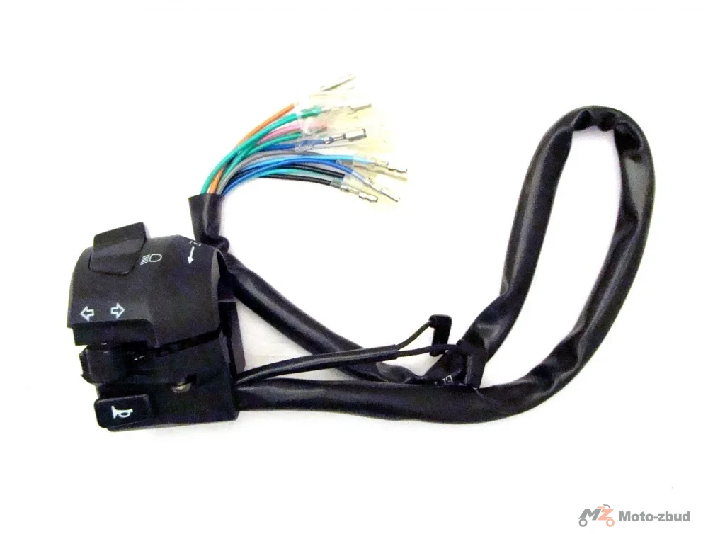 Junak M20 320 cm³ zespół przełączników lewy (czarny mat) (2x kostka 2/2 + 10 przewodów) — ujęcie 2