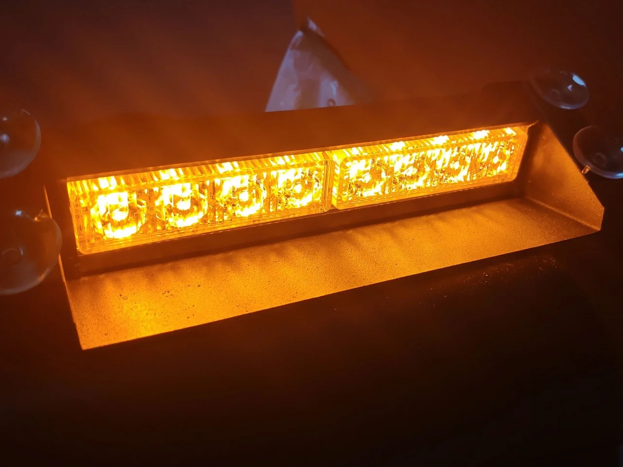 Światła stroboskopowe / stroboskopy YELLOW żółte 8 LED 12V — ujęcie 7