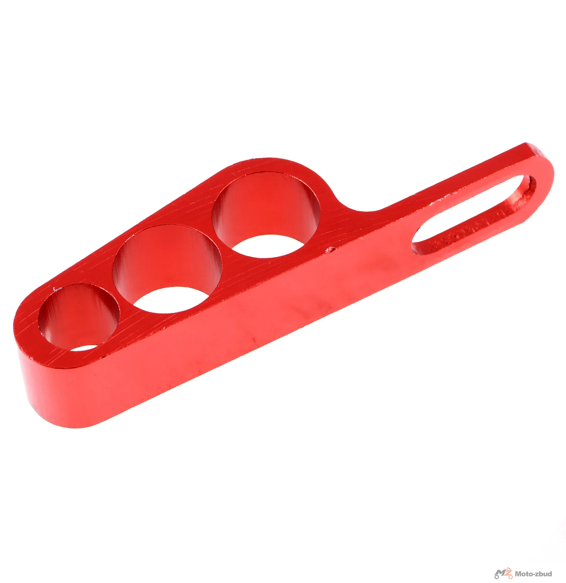 Uchwyt linek / przewodu hamulcowego uniwersalny aluminium CNC anoda czerwony V1 Racing Force — ujęcie 2