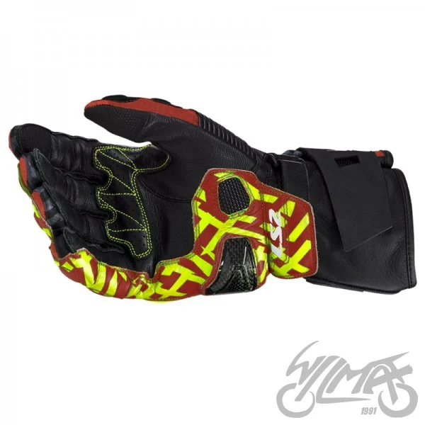 Rękawice motocyklowe LS2 Feng Racing Red H-V Yellow L  — rozmiar L — ujęcie 2