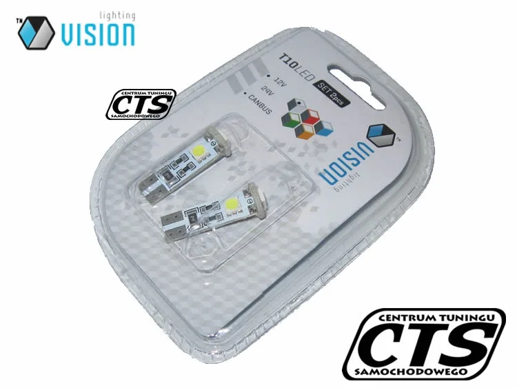 Żarówka W5W T10 12V 3 SMD5050 LED CANBUS biała (2szt.) — ujęcie 2