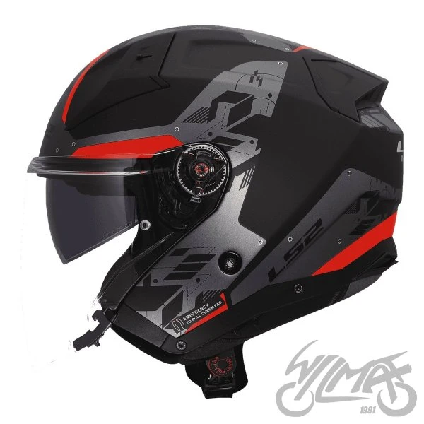 Kask LS2 OF603 Infinity II Nightline Grey Red — L — ujęcie 2