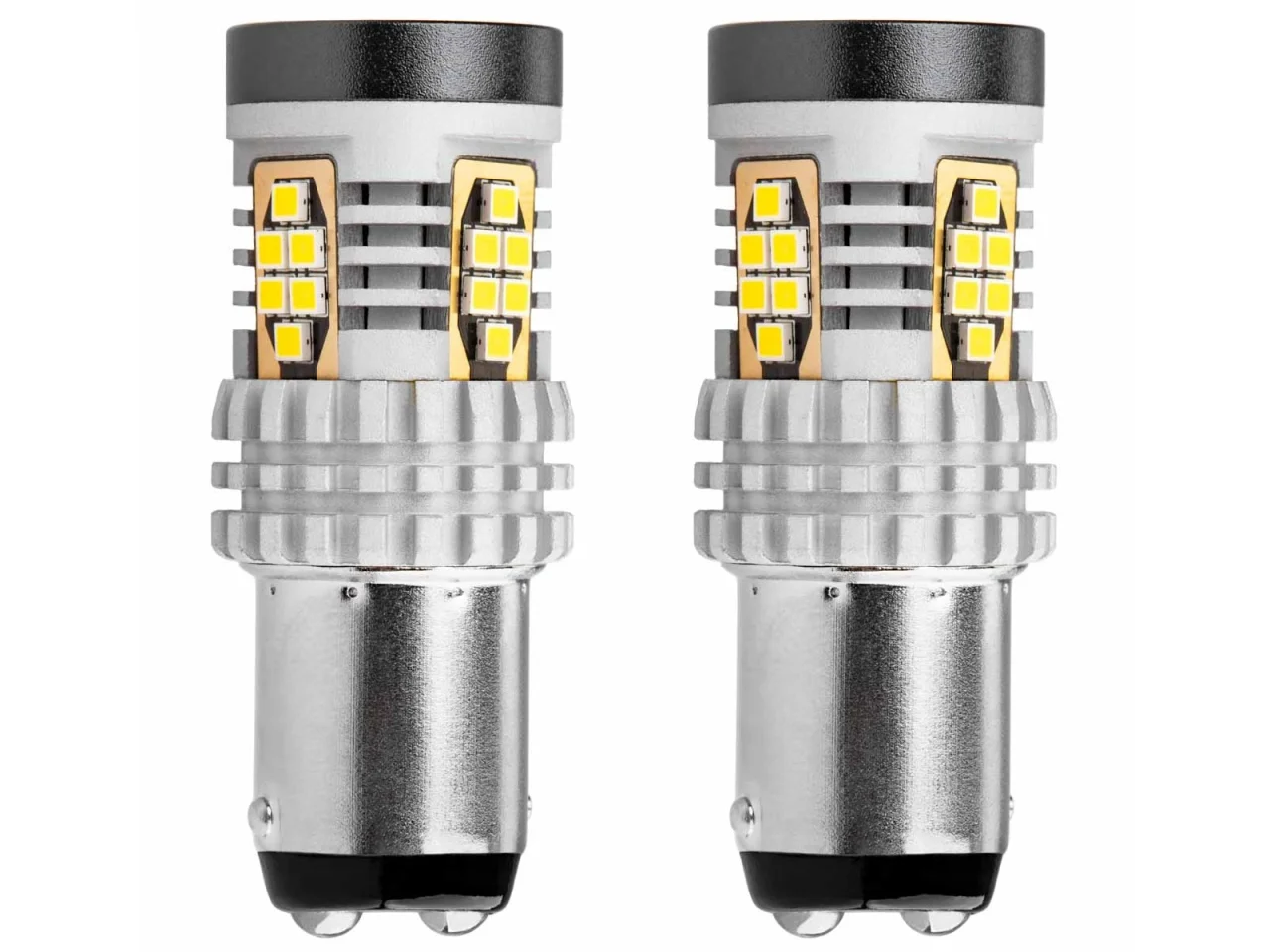 Żarówka BAY15D P21/5W 12V/24V 24x3020 SMD LED CANBUS biała AMIO (2szt.) — ujęcie 4