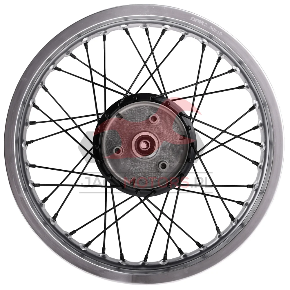 Koło jezdne Simson 2,50 × 16 S50/51/70 aluminium DPR Classic czarna piasta + szprychy — ujęcie 3