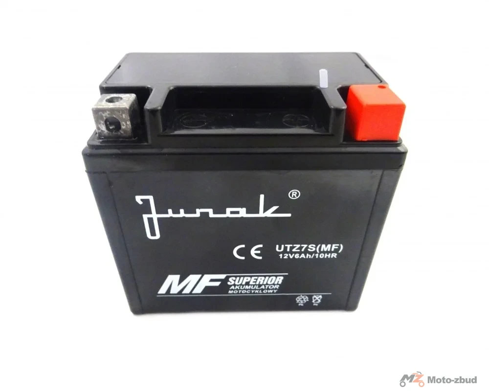 Akumulator Junak 121FL/RZ125/RACER125 12 V/6 Ah UTZ7S (MF) bezobsługowy (-+) (wys.x szer.x dł.) (107*70*113) (spakowane po 10 sztuk) (nr rej.E0011444BW) — ujęcie 2