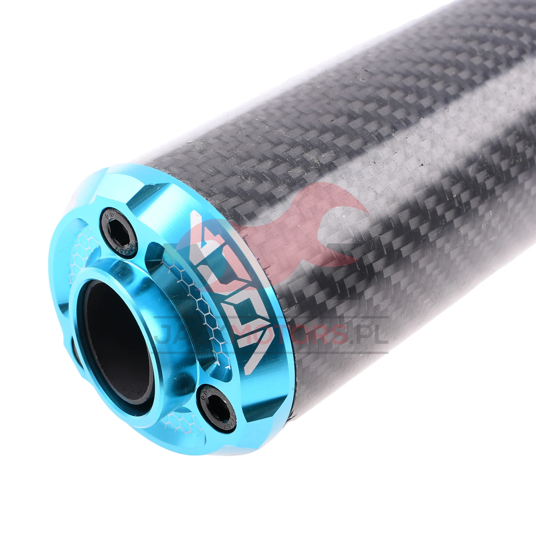 Końcówka wydechu VOCA bestia carbon CNC jasno niebieska — ujęcie 2