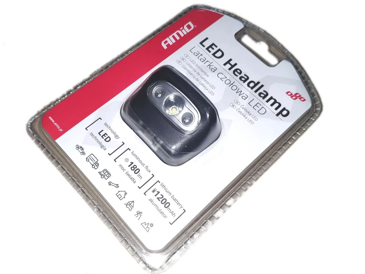 Latarka czołowa LED 3W akumulator 1200mA 180 Flux IPX4 — ujęcie 2