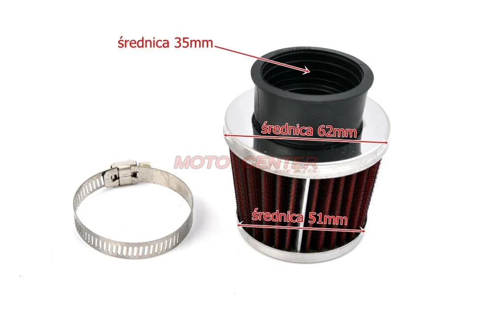 Filtr powietrza stożkowy 35 mm (króciec prosty) — ujęcie 3