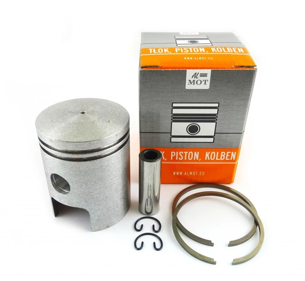 Tłok Simson S-50/63 K20 owalizowany 45,50 mm + pierścienie + sworzeń + segery; producent Almot — ujęcie 1