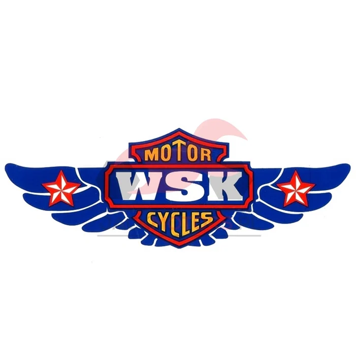 Naklejka WSK motor cycles niebieska PL — ujęcie 1