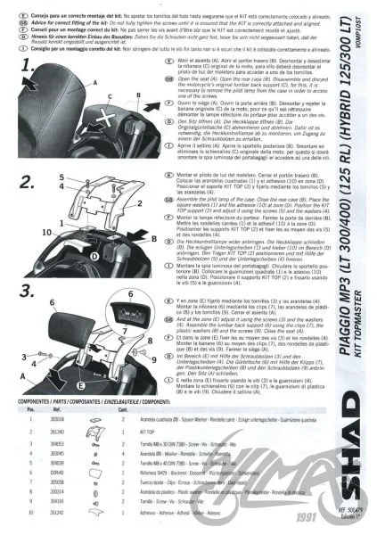 Stelaż kufra tył SHAD do Piaggio MP3 — ujęcie 2