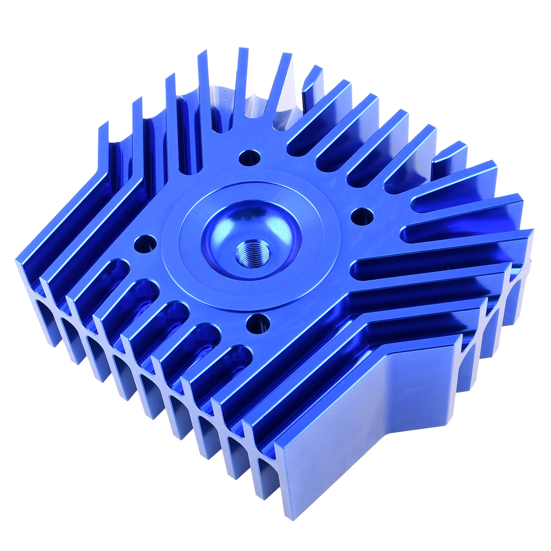 Głowica cylindra Simson mtx 130 Big Bore aluminium CNC V2 niebieska DPR Performance — ujęcie 2