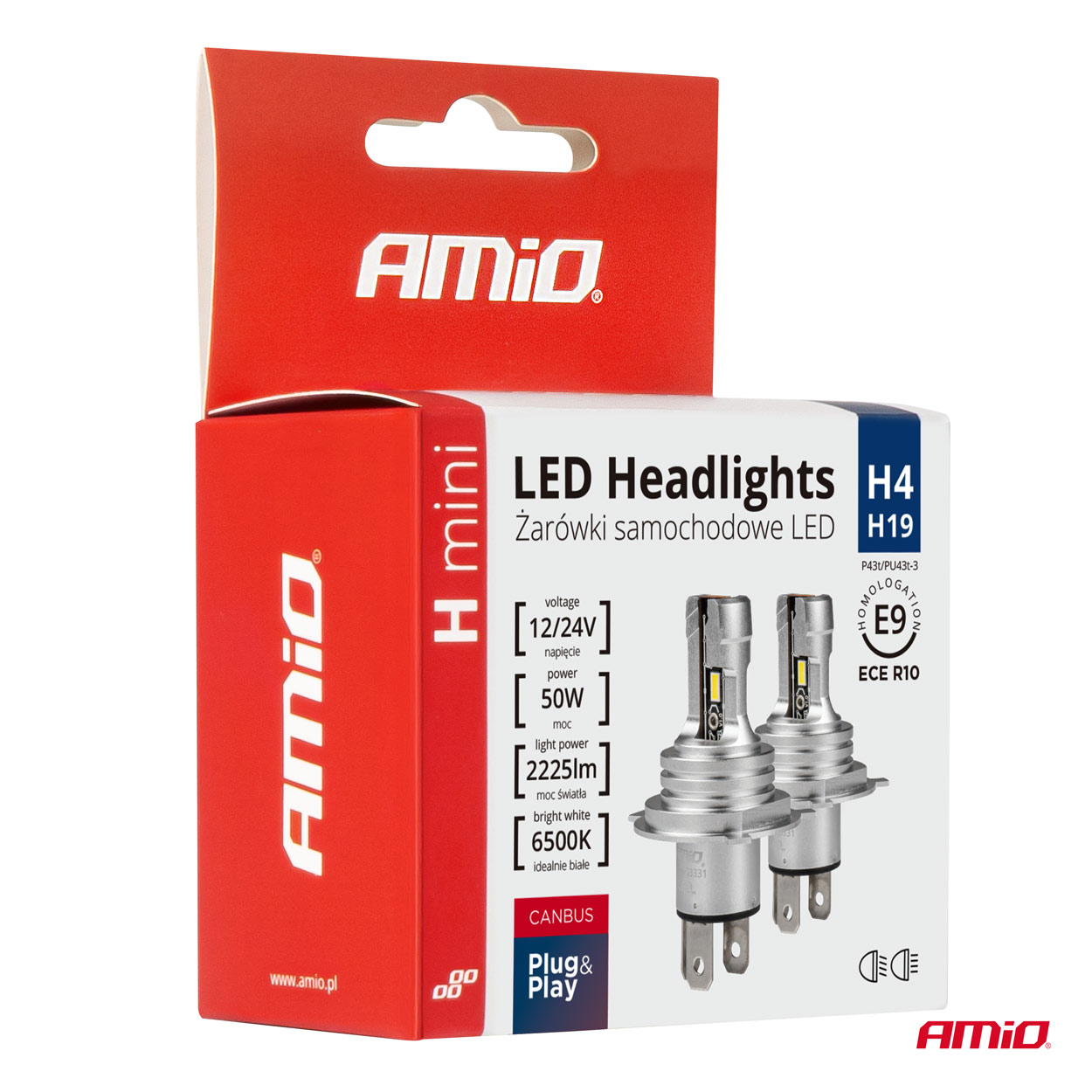 Żarówki samochodowe LED seria H-mini H4/H19 6500K Canbus — ujęcie 6