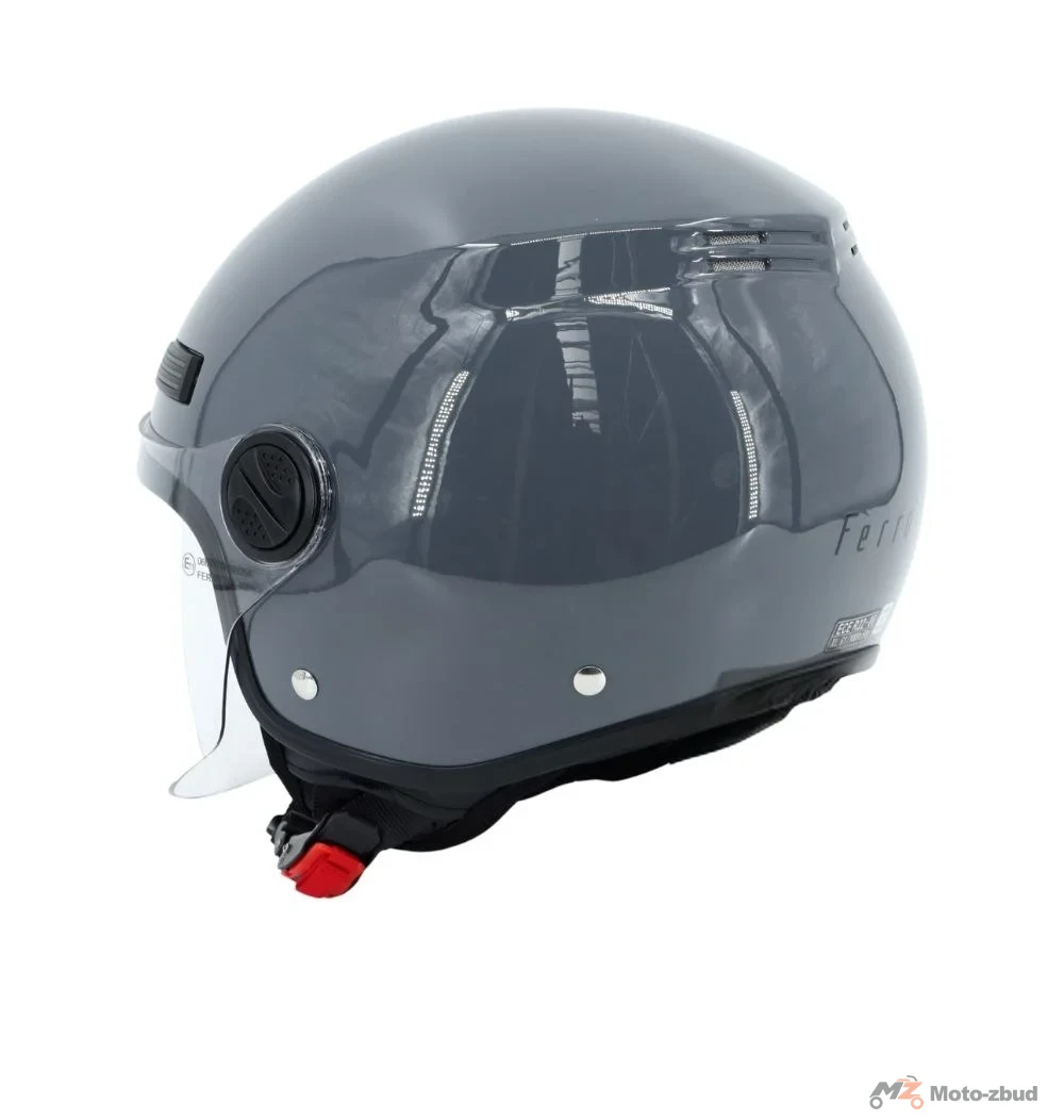 Kask Ferro OF819 z szybą bez szczęki szary połysk S — ujęcie 2