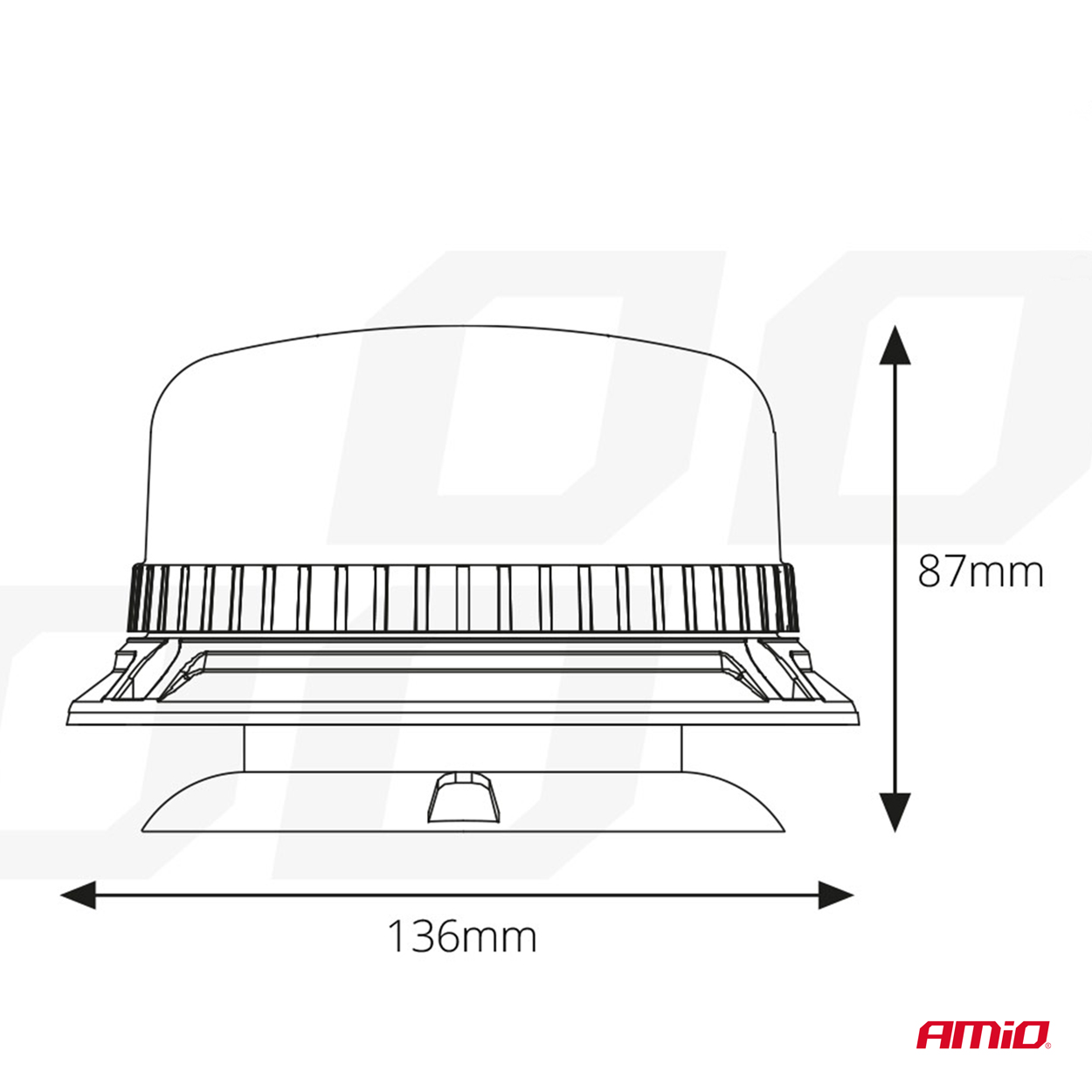 Lampa ostrzegawcza błyskowa kogut 36 LED magnes R65 R10 12 V 24 V W03m — ujęcie 6