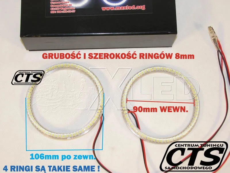 Ringi SMD LED BMW E46 2D COUPE SOCZEWKOWE MaxLed 4szt. — ujęcie 2