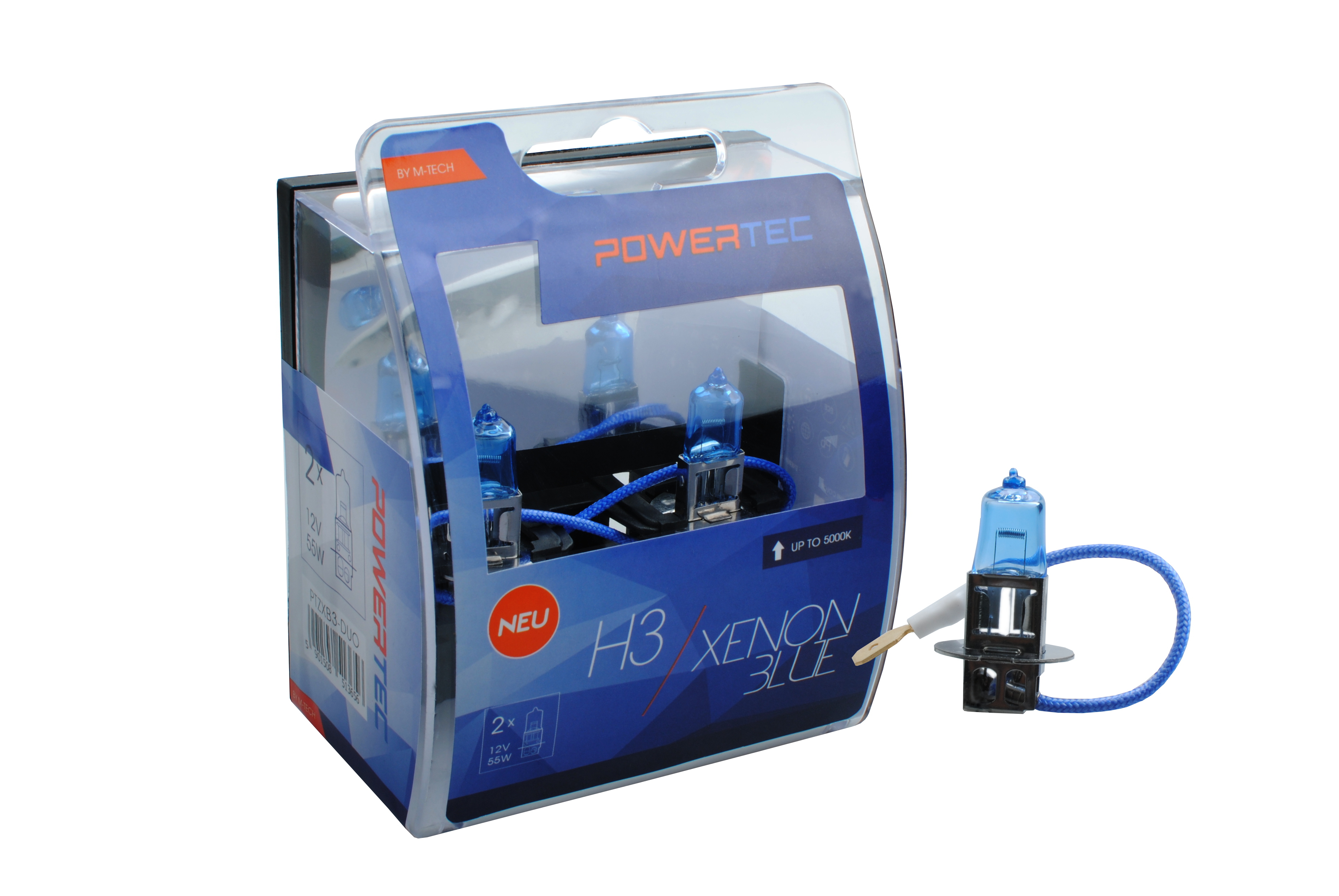Żarówka halogenowa H3 12 V 55 W xenon Blue M-Tech PTZXB3-DUO — ujęcie 2