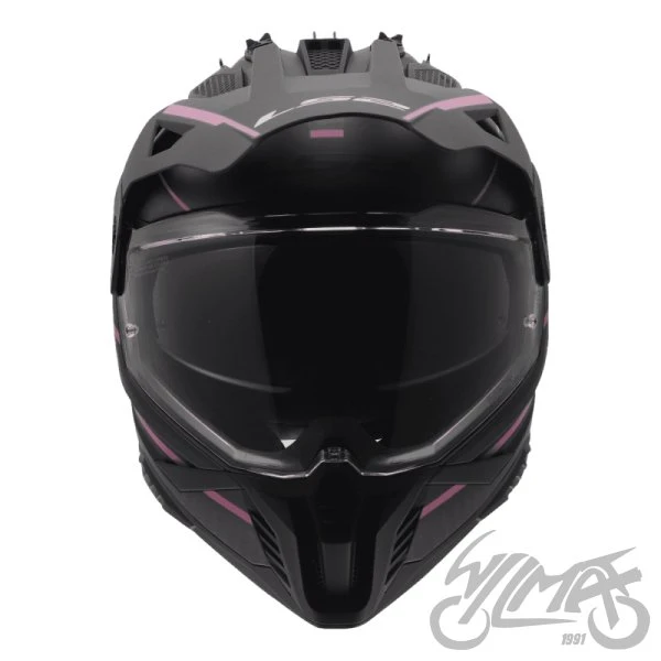 Kask adventure LS2 MX702 Pioneer II Atron — szaro-różowy, L — ujęcie 3
