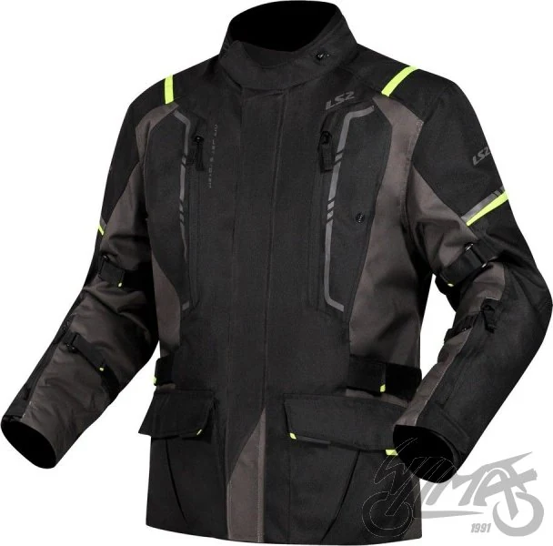 Kurtka motocyklowa męska LS2 Narvik Grey Black H-V Yellow — XXL — ujęcie 1