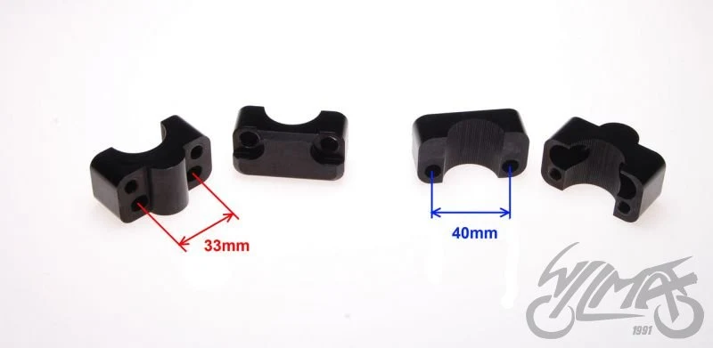 Aluminiowe mocowania kierownicy Enduro 28,5 / 22 mm — komplet — ujęcie 3