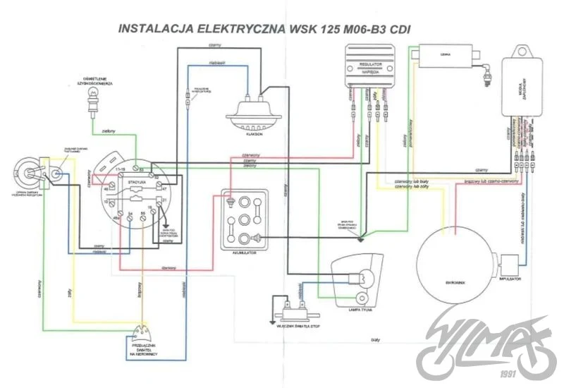 Instalacja elektryczna CDI do WSK 125 M06-B3 — WS2509 — ujęcie 2
