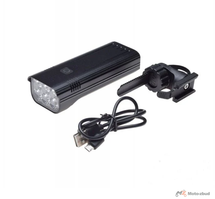 Lampka rowerowa przednia 6 LED aluminiowa