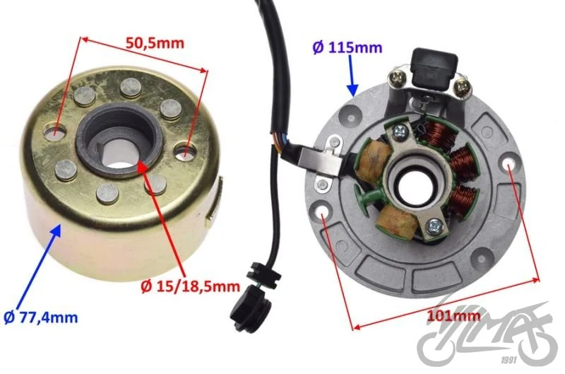 Stator zapłonu + koło magnesow silnik ZS154FMI-2 — ujęcie 2