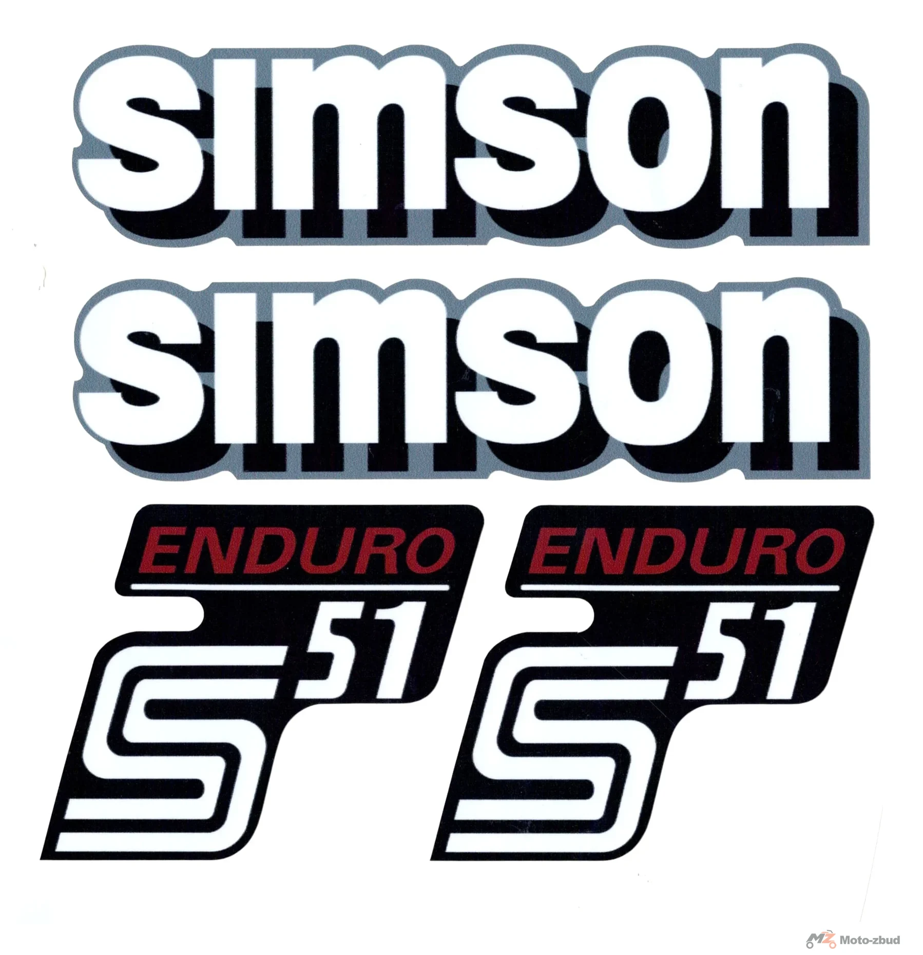 Naklejka Simson pokrywy i zbiornika S51 enduro kpl. JMP