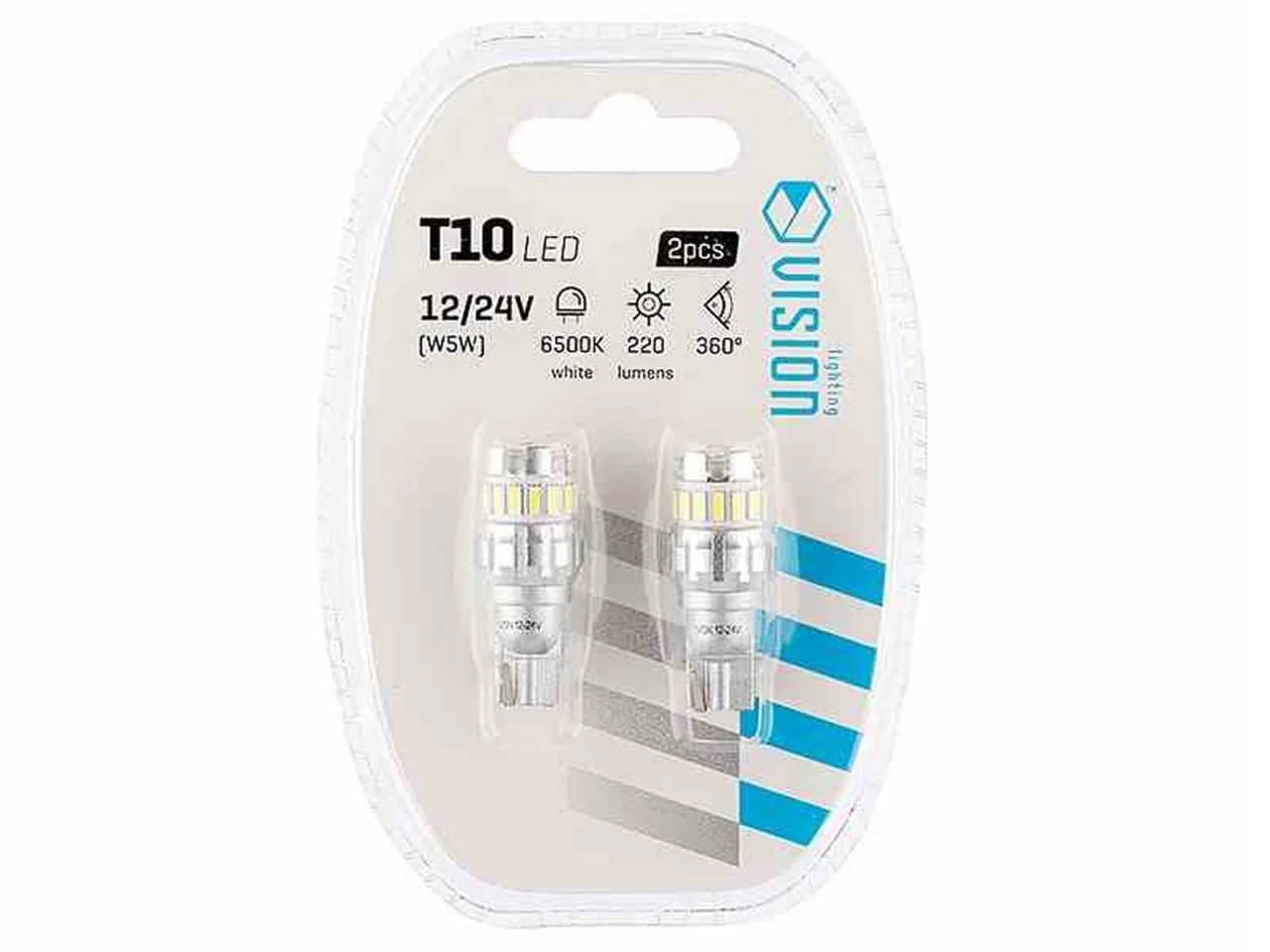 Żarówka W5W T10 12V/24V 15+3xLED SMD CANBUS NONPOLAR biała VISION (2szt.) — ujęcie 3