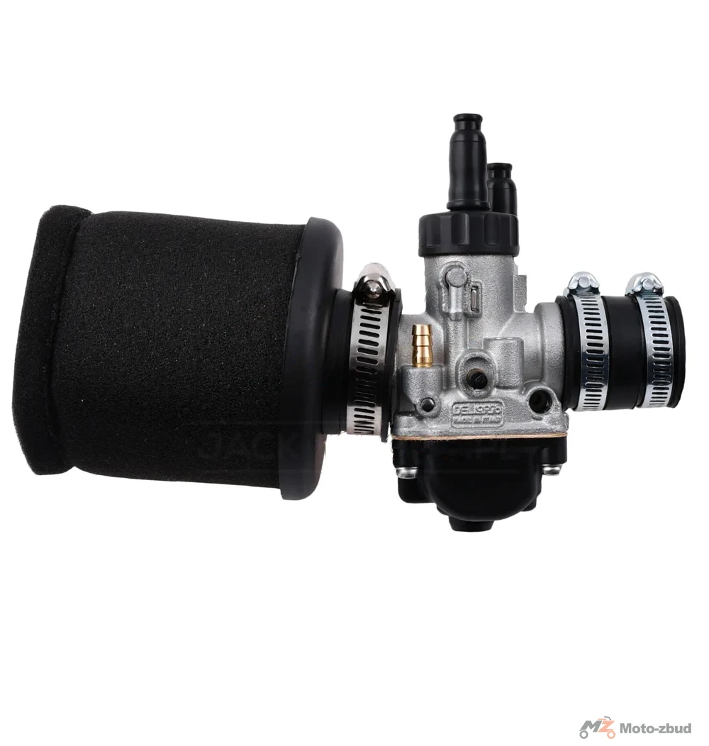 Gaźnik WSK 125 21 mm + króciec + filtr powietrza gąbka Dellorto italy · ssanie ręczne — ujęcie 6