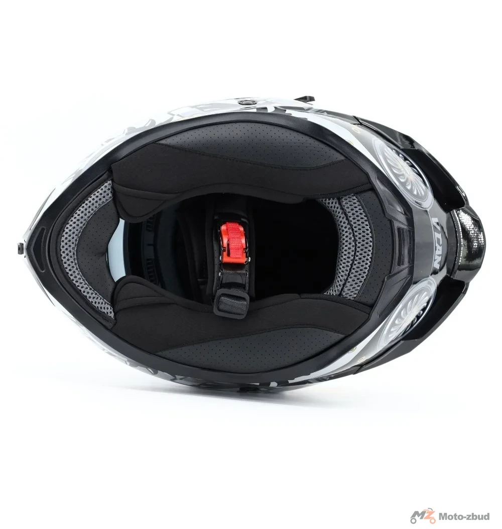 Kask VCAN model H153 war machine gloss integralny z grafiką czarno-szary S — ujęcie 7