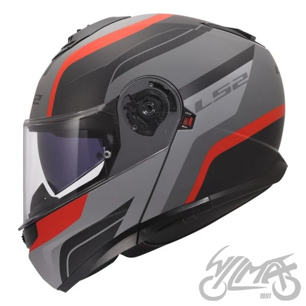 Kask szczękowy LS2 FF908 Strobe II Monza Black Grey Red — M — ujęcie 2