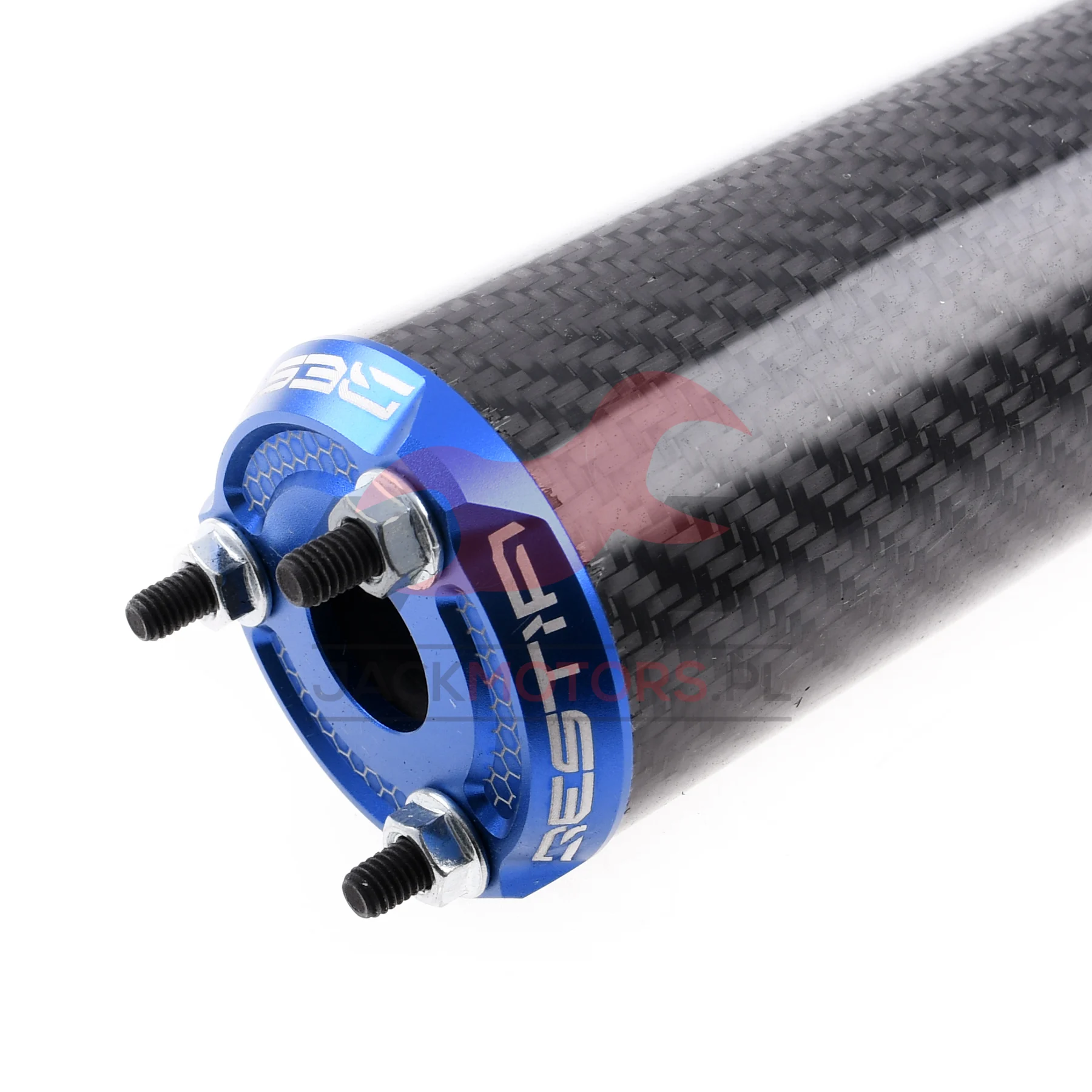 Końcówka wydechu VOCA bestia carbon CNC niebieska — ujęcie 3