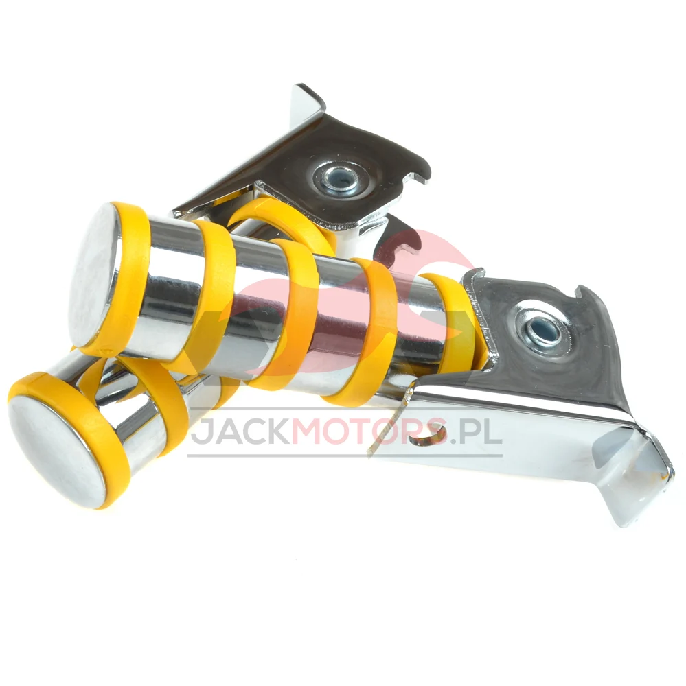 Podnóżki pasażera Simson żółte chrom 4 paski PL — ujęcie 1