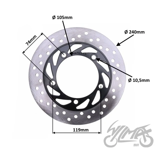 Tarcza hamulca przedniego do Junaka Racer — 240 mm — ujęcie 2