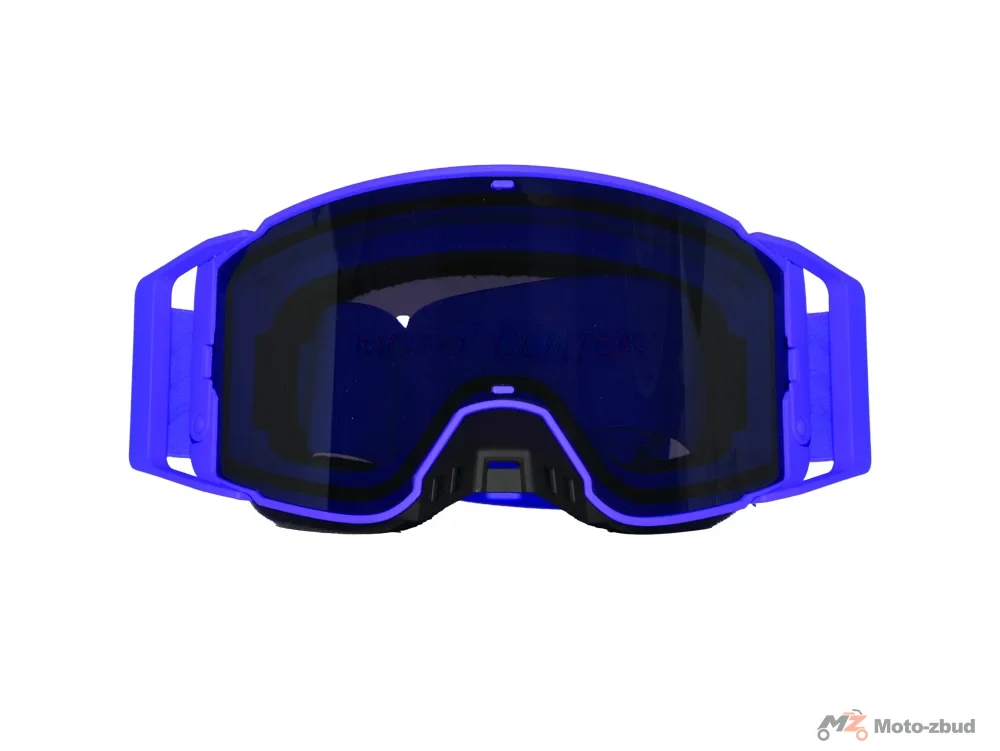 Gogle crossowe BLEXX YH-290 niebieski mat/szybka przezroczysta+przyciemniana — ujęcie 2