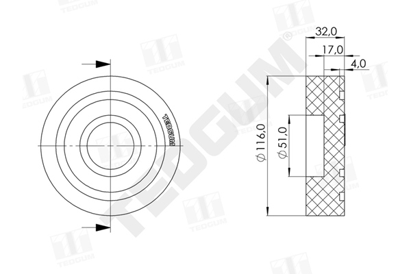 Podkladka podnosnika 117 mm TEDGUM 00844042 — ujęcie 5