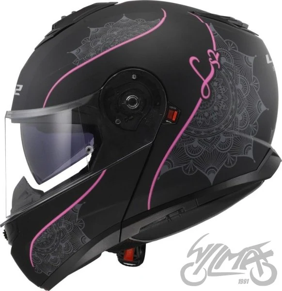 Kask szczękowy LS2 FF908 Strobe II Lux M.Black Pink — L — ujęcie 3