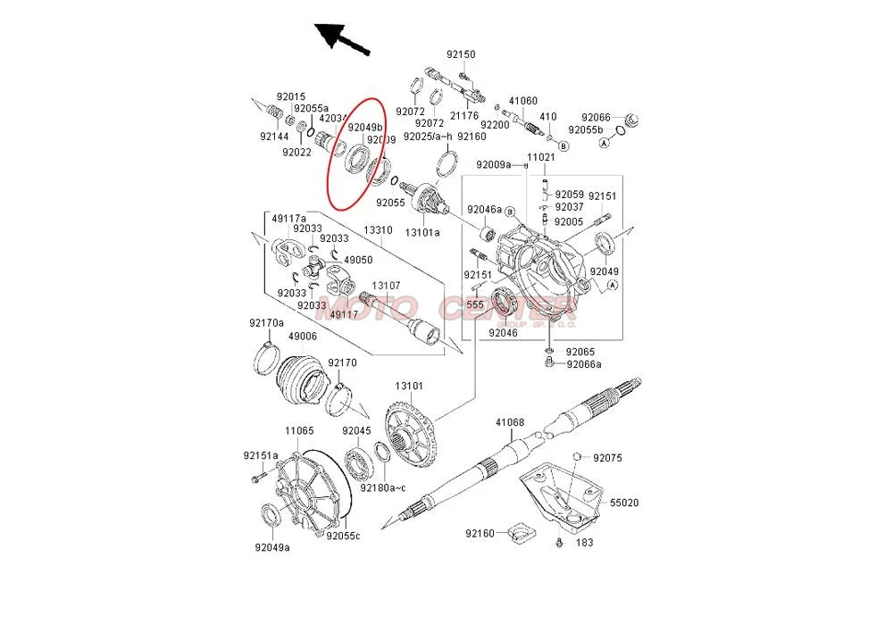Simmering, uszczelniacz dyfra przód Kawasaki KVF 300 400 — ujęcie 2