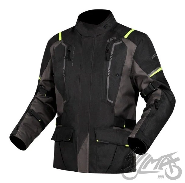 Kurtka motocyklowa męska LS2 Narvik Grey Black H-V Yellow — 6XL — ujęcie 1