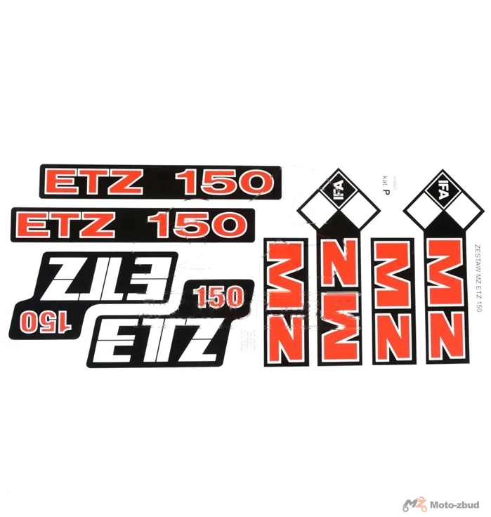 Naklejka MZ ETZ 150 czerwona kpl.